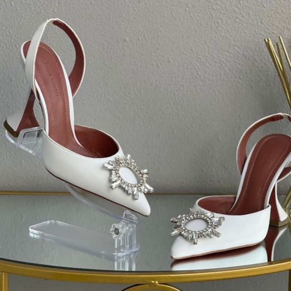 Crystal Embellished Pointed-Toe Pumps